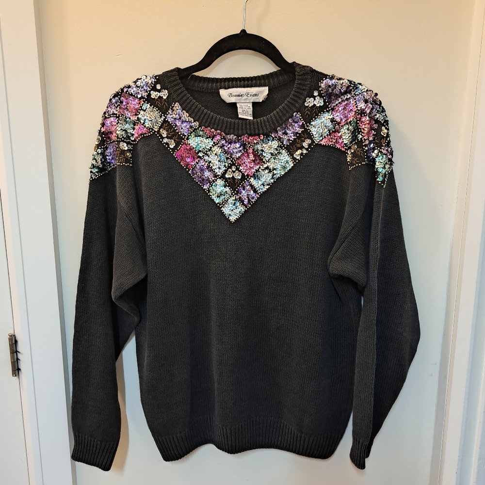 Gray knit with Sequin Design